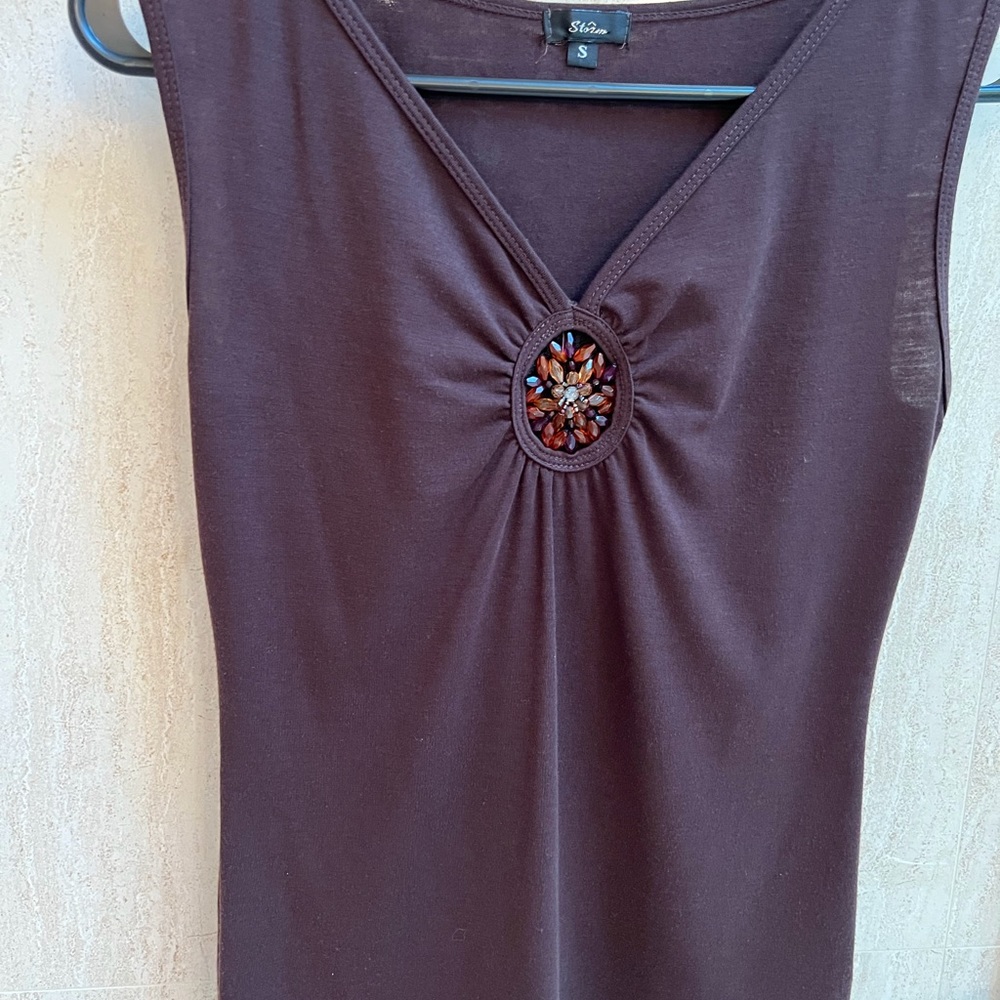 Top with beautiful beaded center neckline,Worn only one time